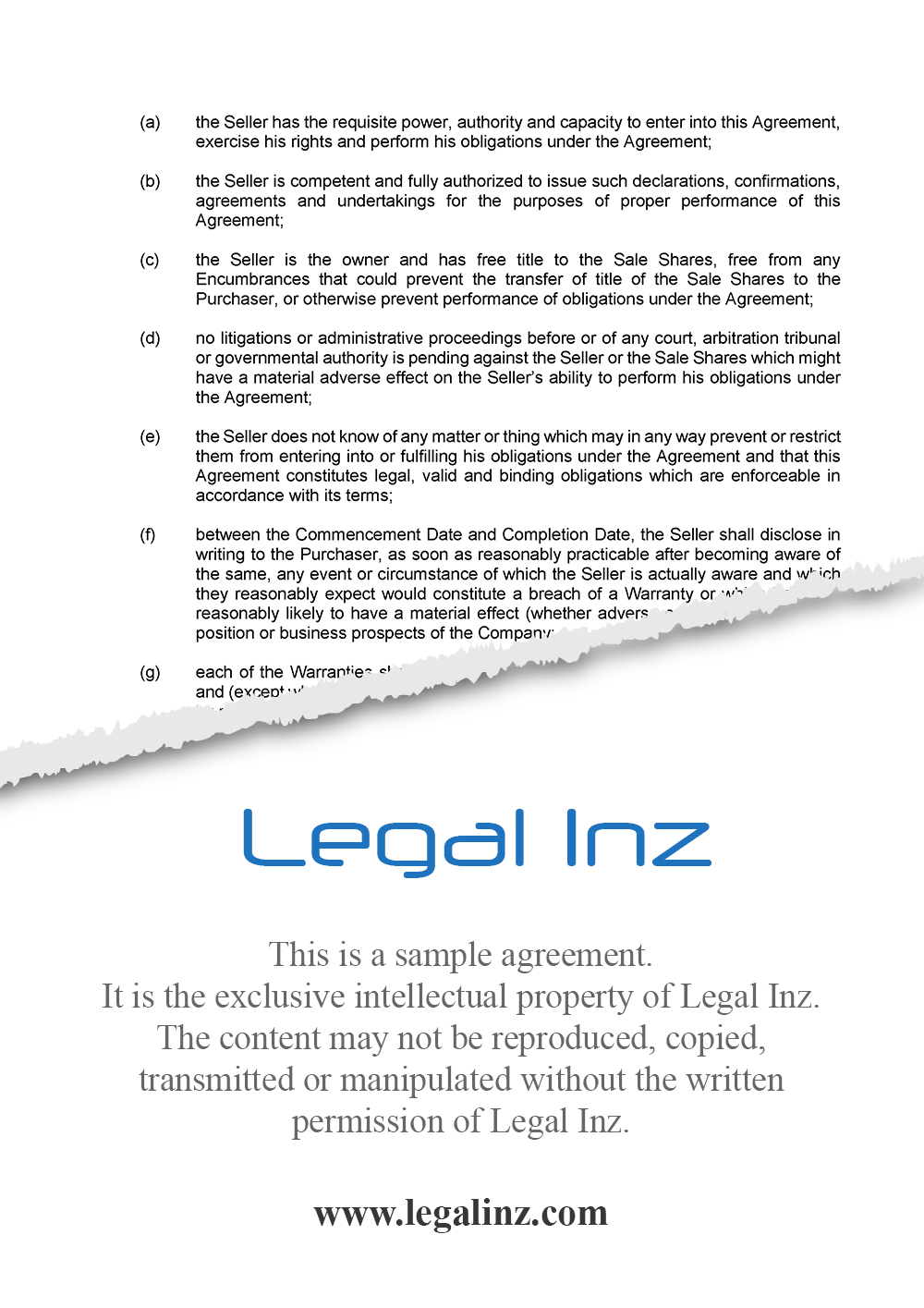 Share Purchase Agreement Sample 6
